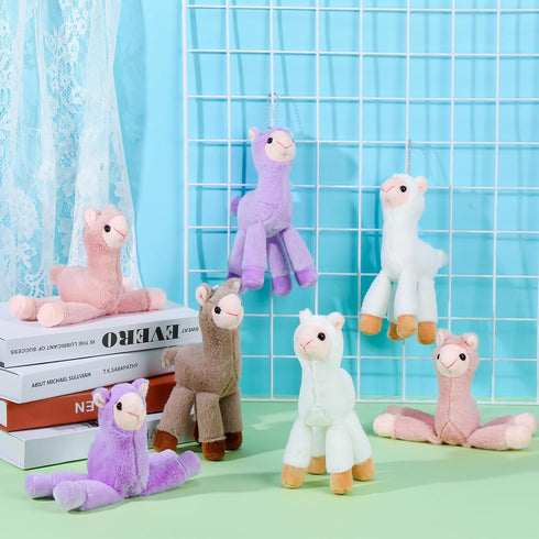 Wettarn 24 Pcs 7.87 Inch Mini Llama Stuffed Animal, Alpaca Plush Doll Toys for Birthday Party Gift Supplies