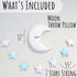 Perfectto Design Kids Moon Decorative Pillow, Stars Garland for Girls Toddler Room - Fluffy Moon, Stars Wall Decor