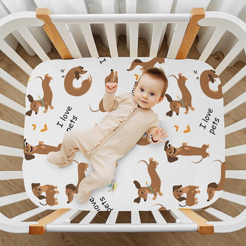 39 27 5In, g344136908p821c876s1913 vvfelixl Crib Sheets for Boys Girl Dachshund Dogs Breathable Mini Crib Mattress