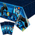 Video Game Rectangular Tablecloth, 3 Pcs Blue PE Plastic Disposable for Boys Gamer Birthday Party