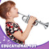 Lewtemi Silver Trumpet Musical Instruments Toy for Kid Toddler Fake Plastic Preschool Music Toy Gift Portable Wind