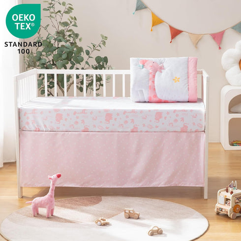 Set 4 Set Set Baby Crib Bedding with Baby Blanket Bundle, Piece Cartoon Crib Bedding & Soft Warm Baby Receiving