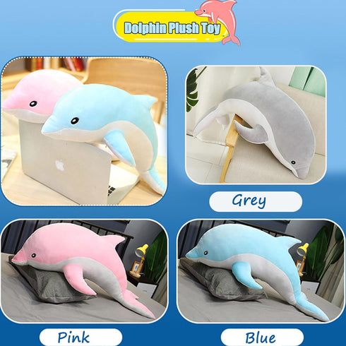Somao (100cm/39.37in, Dolphin Stuffed Animals Plush Pillow Super Soft Sea Animal Plush Toys Dolls for Boys Girls
