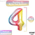 KatchOn Giant Rainbow 4 Balloon - 40 Inch Number 4 Balloon for Unicorn Birthday Decorations
