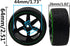 1/10 RC Drift Car Tires 12mm Hex Hub Wheel Rims & Hard Plastic Tyre 6 Spoke Compatible with Traxxas HSP Tamiya Kyosho