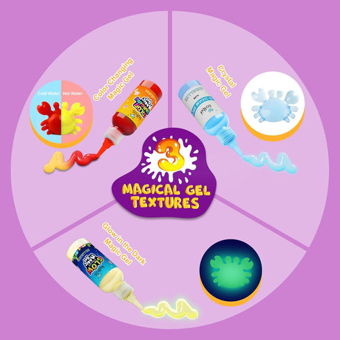 Kids,12 Gels+10 Molds&1 3+ Kiditos Magic Water Elf Toy KitSquishies for Bottle, Magic Gel Water Pets Sensory Toy, Fun