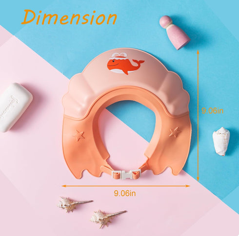 Thcbme 0-9 Baby Shower Cap Shield, Shower Cap for Kids, Visor Hat for Eye and Ear Protection for Years Old