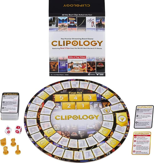 Clipology Game - The Premier Streaming Board Game Featuring Real Clips From Movies & TV Shows