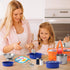 Kids Play Kitchen Toy Accessories Set, Toddler Cooking Playset with Colorful Stainless Steel Pots and Pans, Birthday