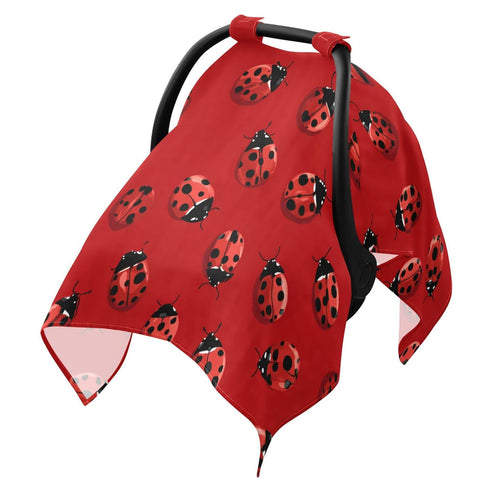 Mazeann Ladybug Red Car Seat Cover Baby Breathable Soft Infant Carseat Covers Canopies
