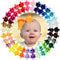 WillingTee Baby Girls 4.5 Inch Grosgrain Ribbon Boutique Hair Bows Headband, 30 Colors