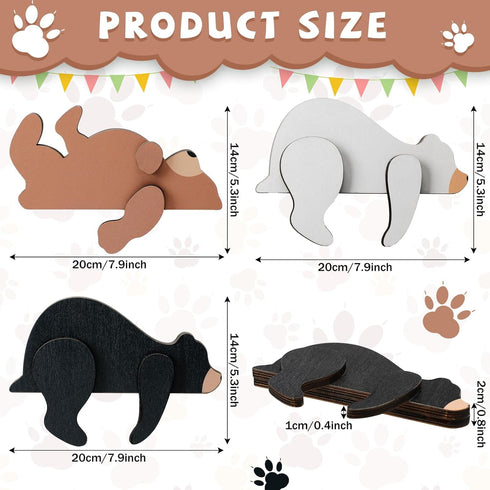 Threehoney 3 3 Pcs Forest Woodland Nursery Decor for Wooden Bear Door Topper Decoration Wilderness Sleeping Wooden