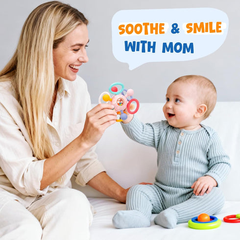 CAHILON 0-6 6-12 Easter Baby Teething Toys for Months, BPA Free Food Grade Silicone Teether, Infant Sensory Chew