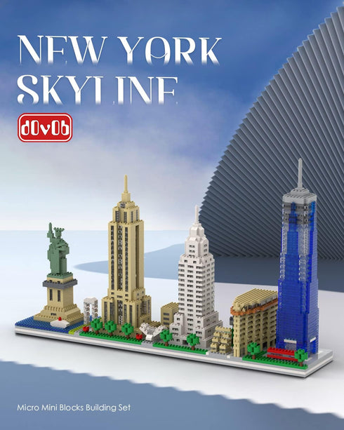 Set, 3048 Bricks,3D dOvOb Architecture New York Skyline Micro Mini Blocks Building Pieces Puzzle Collection Model Kit