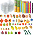 WEHOO 75Pcs Set Miniature Supermarket Food Lunch Box Dollhouse Kitchen Mini Takeaway Snacks Resin Fruit Crisper