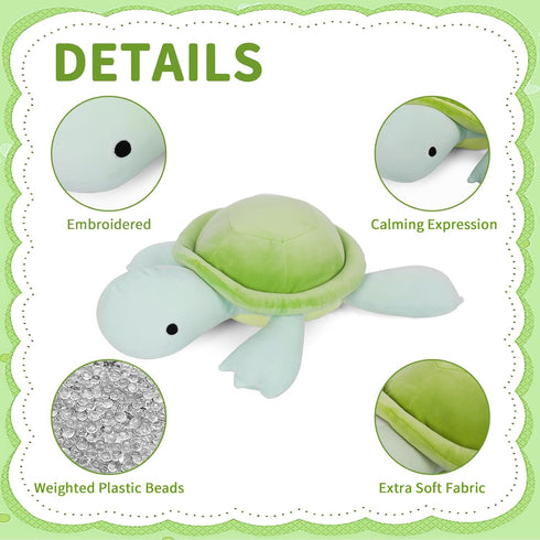 Weighted Turtle Stuffed Animals, 22" 4.2lb Sea Turtle Plush Toy for Boys and Girls