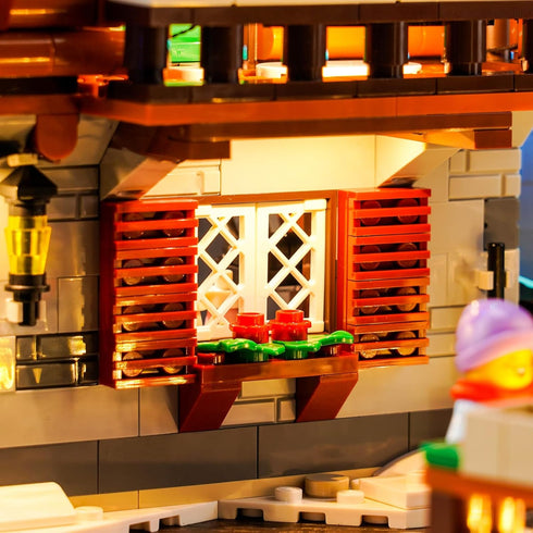 Upgraded LED Light Kit for Lego Icons Alpine Lodge Building Set, Remote Version Compatible with Lego 10325