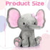 Jenaai Giant Stuffed Elephant Plush Toy, Huge Gray Elephant, Soft Big Doll for Home Decor, 24 Inch
