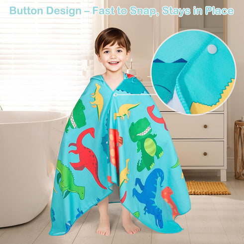 06 55" 28" Swimming Basumee Toddler Bath Towels with Hood for Years x Soft Absorbent Hooded Kids Bath Towel with Button