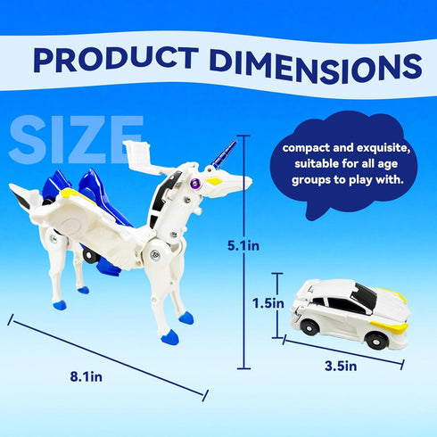 NIGVO 2 Collision Transforming Unicorn Car Toy Cars Crash & Transform into Unicorn Robot Toys for Kids Fun Gift
