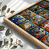 Bgraamiens 1000 Pieces Mosaic Art Puzzle - Cats and Flowers Stained Glass Art Puzzle for Adults, Impossible Color