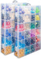 2 Pack DND Dice Storage Box, Each with 24 Grids, Polyhedral Organizer for Up to 1600 Dices, Box Only