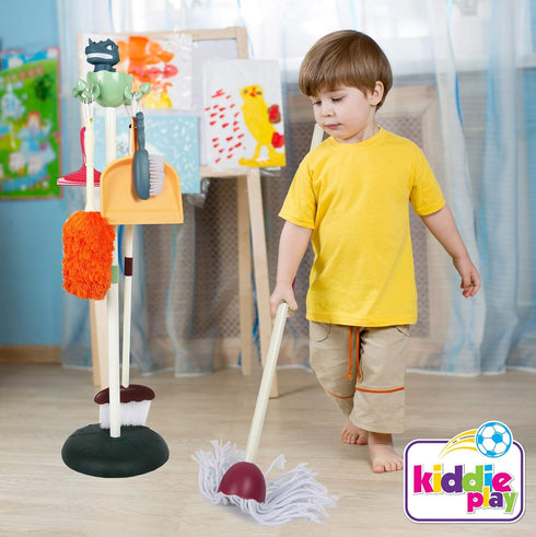 Set Toddler Cleaning for Kids, Pretend Play Cleaning Toy with Broom, Mop, Dustpan & Accessories