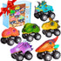6 Pack Pull Back Dino Cars, Dinosaur Car Toys for Kids, Pull Back Dinosaur Cars Set