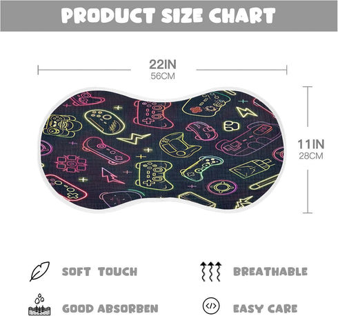 YETTASBIN Gamepad Muslin Baby Burp Cloth, Super Soft Absorbent Cotton Burp Rag Baby Bibs Feeding Cloth for Newborn Boys