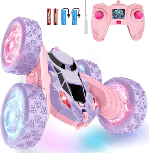 Hamdol Remote Control Car, Double Sided 360Rotating 4WD RC Cars, with Sparkling