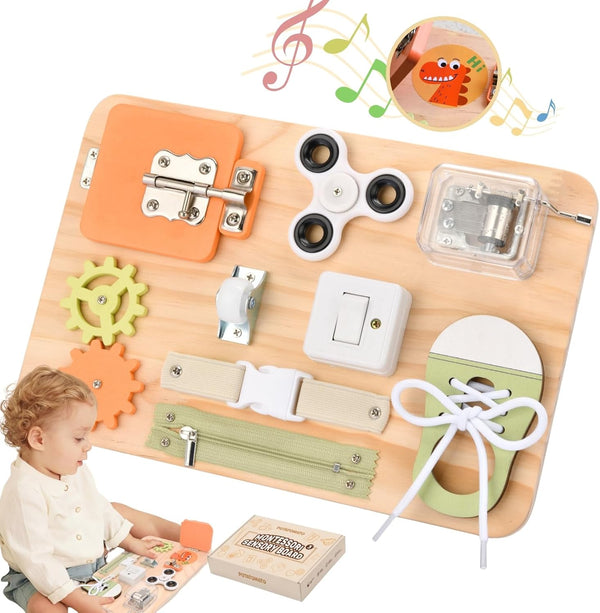 Montessori Toys for Tooddlers- Busy Board for 1 2 3 4 Years