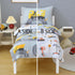 Set 4 Set Grey Construction Cars Toddler Bedding for Boys, Piece Reversible Lightweight Truck Highway Toddler Comforter