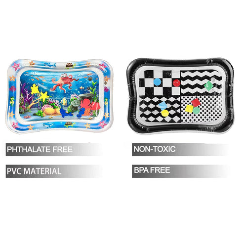 2 Pack Tummy 3-24 PandaEar Time Water Mats for Baby, Inflatable Water Play Mats Toys for Infants Newborn Toddlers