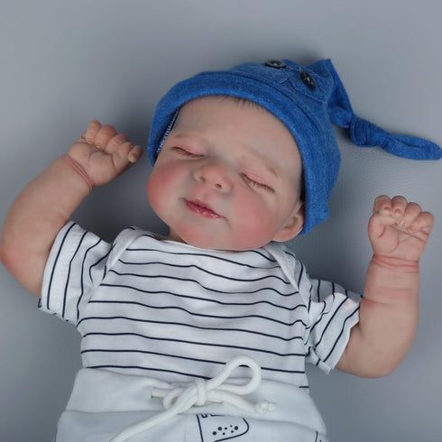 WOOROY Realistic Reborn Baby Dolls Boy, 18-Inch Newborn Baby Doll with Soft Cloth Body, Gift for Kids