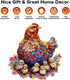 Hen and Chicks Wooden Puzzle for Adults, Unique Animal Shape Wood Cut Puzzles for Family Puzzle Lovers