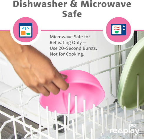 9 20 Oz. Set 4x4 Re-Play Toddler Plates - In and Bowls - - Kids Plates and Bowls, Microwave and Dishwasher Safe