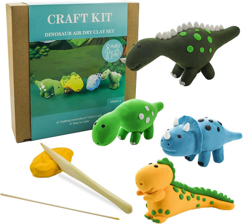 vidabita Air Dry Clay Dinosaur Crafts Kit - Build 4 Dinosaurs with Air Dry Modeling Clay