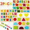 Wooden Puzzles for Toddlers, Voamuw Alphabet Number Shape Learning Puzzle for Kids Ages 3-5, Montessori Educational