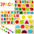 Wooden Puzzles for Toddlers, Voamuw Alphabet Number Shape Learning Puzzle for Kids Ages 3-5, Montessori Educational