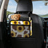 PPIKTC Spacious Hanging Auto Seat Organizer with Ventilated Mesh Pockets for Wet Wipes and Baby Supplies, Cow Print
