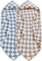 Brnabiou Ultra Soft Checkered Muslin Hooded Baby Towels for Newborn Boys and Girls