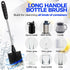 Holikme Bottle Brush Cleaner Set, 14" Long Handle Stainless Steel Bottle Cleaner Brush, 3 Straw Cleaner Brush, Bottle Cleaning Brush for Water Bottle, Cups, Baby Bottle, Straws Black by Holikme
