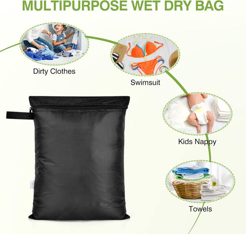 12x16 inch 2Pcs 176 OTraki Wet Bag Waterproof Swim Bag for Wet Clothes Small Swimsuit Dirty Clothes Laundry Bag Travel