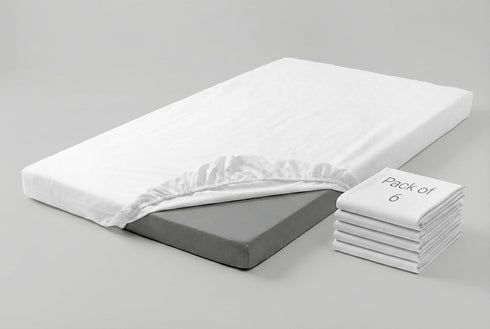 Pack of 6 Daycare Cot Sheets 24 x 48 Inch - Soft