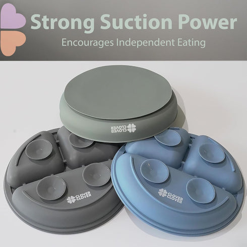 Suction Plates for Babies & Toddlers - 100% Food-Grade Silicone, Baby Led Weaning Supplies, 3 Pack