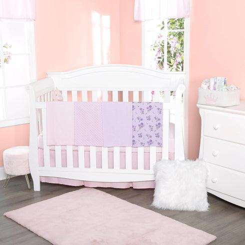 4 Pack Set EVERYDAY KIDS of Soft Flannel Receiving Baby Blanket for Girls; Pink and Purple Baby Swaddle Blankets