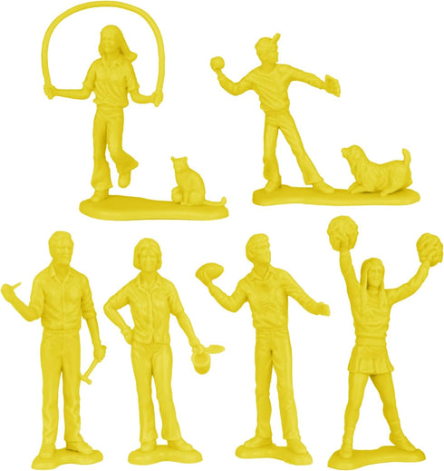 Tim Mee PEOPLE Play Figures - 18pc Playset in Yellow, Red, & Blue - Made in USA