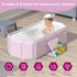 ROUSKY 29.5L 17.7W 9.8H inches, 0-6 Portable Folding Baby Bath Tub, x x Suitable for Years, Pink/Mint Green (Pink)