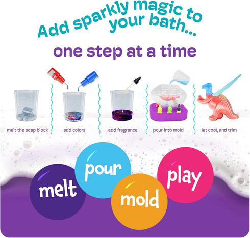 Dino Soap Making Kit for Kids - Dinosaur Science Toys, DIY Craft Kits for Ages 3-12, Easter Gifts