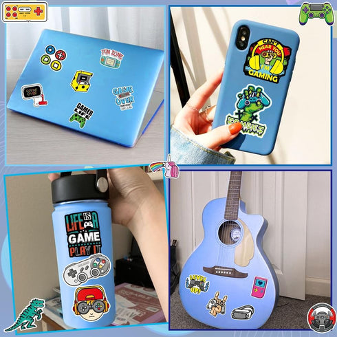 100 Pcs Video Game Stickers, Waterproof Vinyl Cool NFT Pixel Gaming Stickers for Scrapbook Laptops